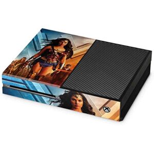 skinit decal gaming skin compatible with xbox one console - officially licensed warner bros wonder woman unconquerable warrior design