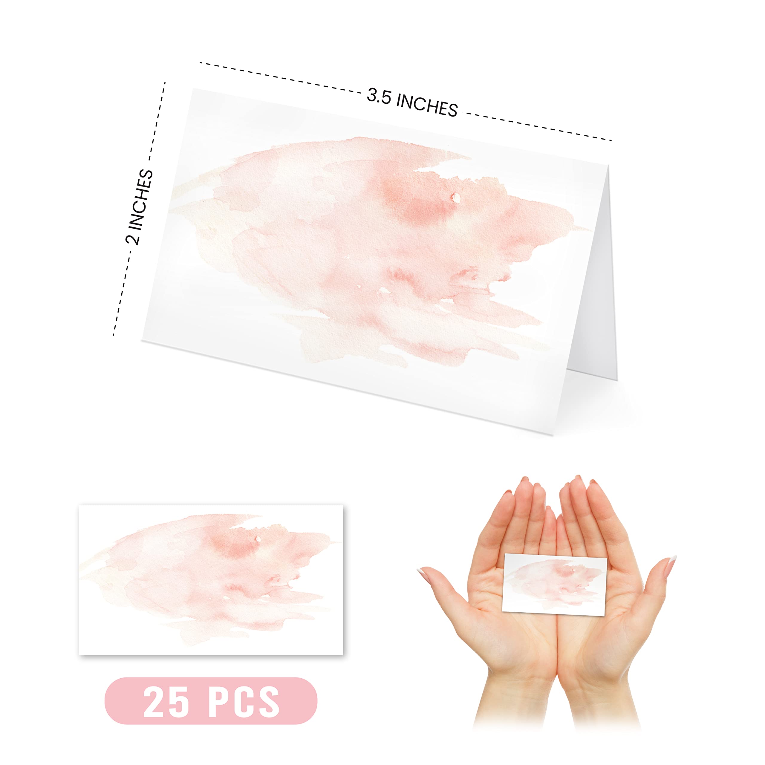 25 Pink Tent Table Place Cards For Wedding Thanksgiving Christmas Holiday Easter Catering Buffet Food Signs Paper Name Escort Cards For Kids Folded Seat Assignment Setting Label Parties Bridal Shower