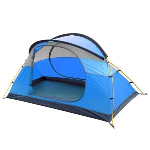 SAFACUS 1 Person Tent for Outdoor Backpacking, Lightweight Double Layer Waterproof 1 Man Tent, Easy Set up Tent with Two Doors Aluminum Poles for Camping Hiking Mountaineering