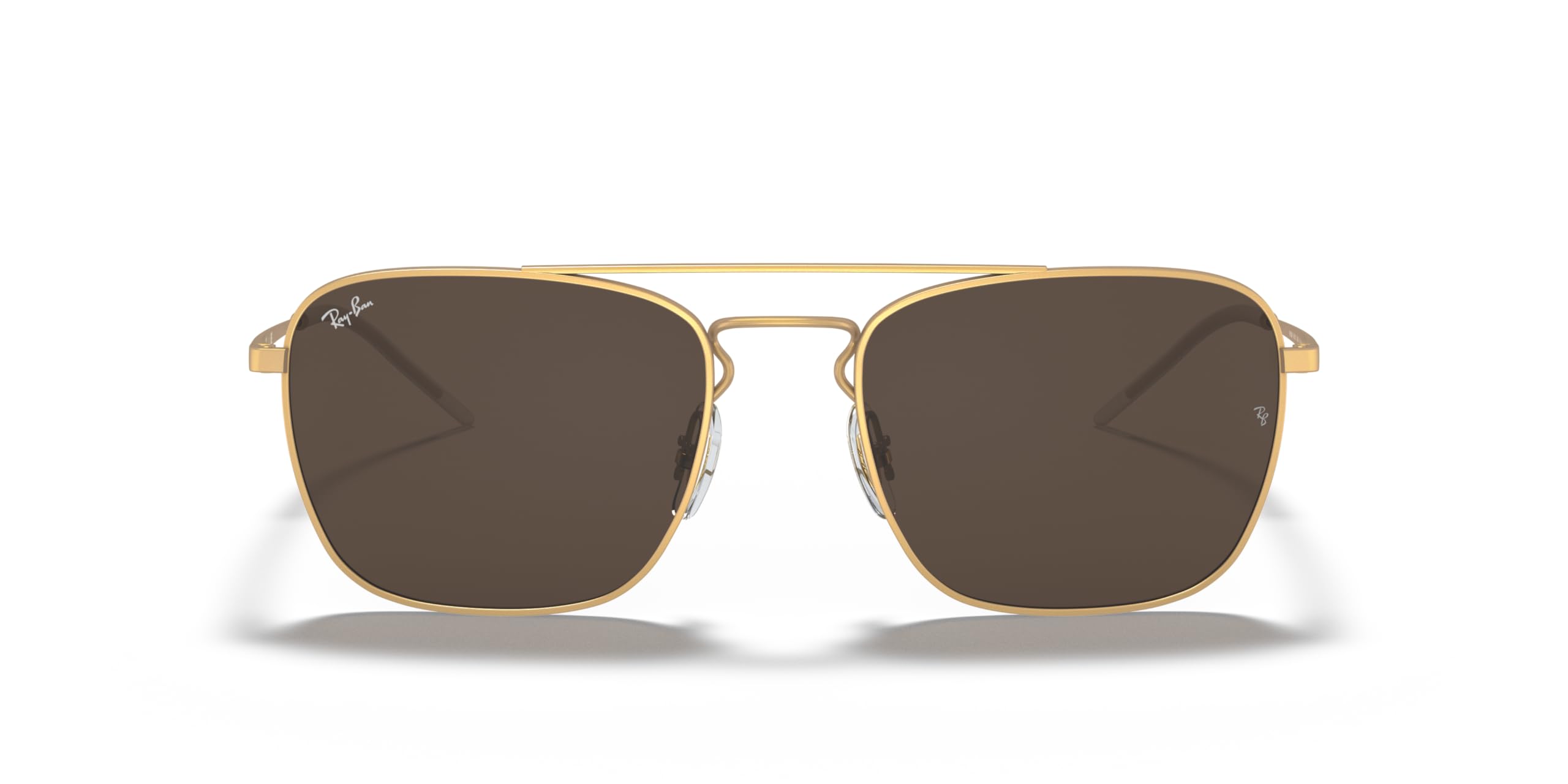 Ray-Ban RB3588 Square Sunglasses, Rubber Gold/Dark Brown, 55 mm