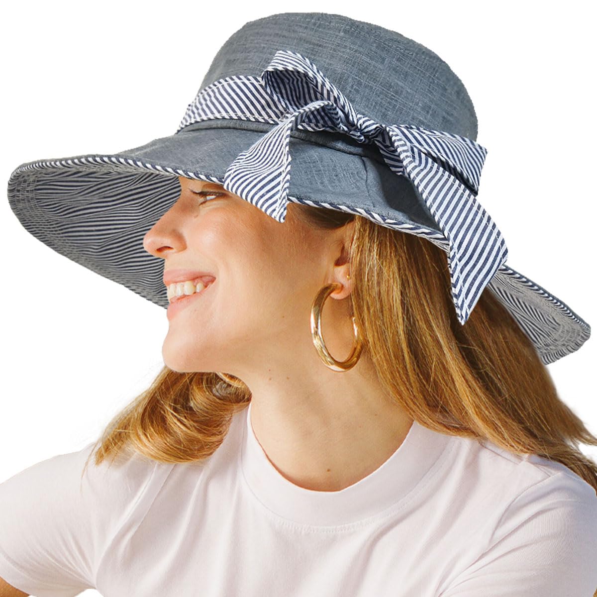 SOMALER Sun Hats for Women Roll-up Wide Brim Summer Beach Hat Foldable Floppy Cotton Hat