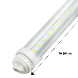 GreenSun 10 PCS R17D 6FT LED Tube Light, 30W F72T12/CW/HO LED Replacement 6FT, Super Bright 5500K Daylight for Commercial Household Lighting, Clear Cover