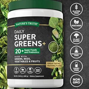 Nature's Truth Super Greens Powder Supplement | Fruit & Vegetables Superfood Blend | Vegan, Non-GMO & Gluten Free Juice & Smoothie Mix | 9.88 oz