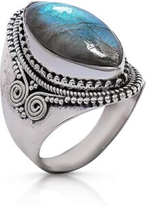 koral jewelry labradorite vintage gipsy ring 925 sterling silver boho chic us size 7 8 9 (9)