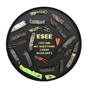 ESEE 4P Survival Fixed Blade Knife, OEM Sawtooth Handle Design, Olive Drab Sheath