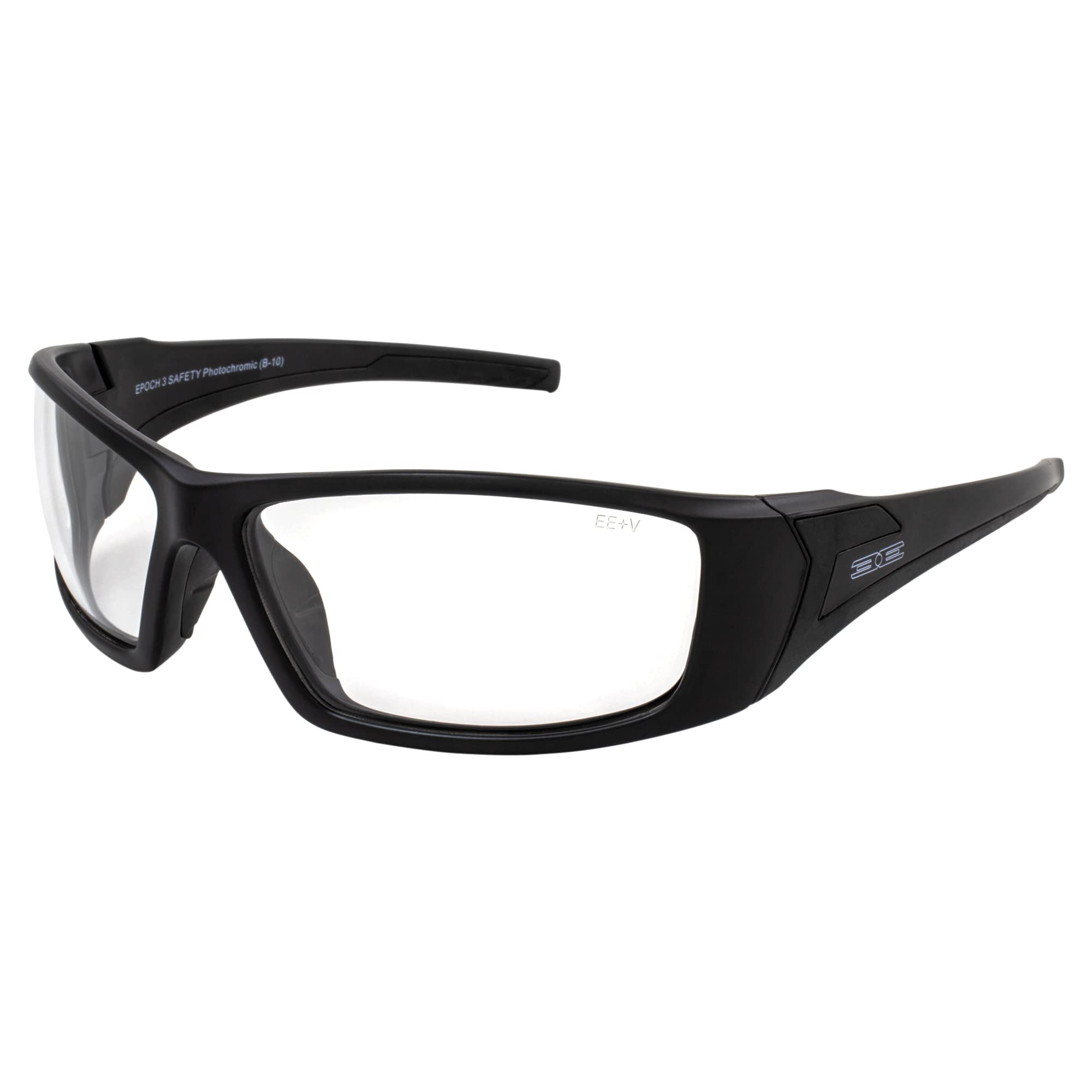 Epoch Eyewear Liberator Photochromic Motorcycle Sunglasses Black Frames Clear to Smoke lens