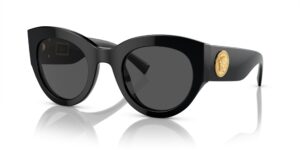 versace woman sunglasses black frame, dark grey lenses, 51mm