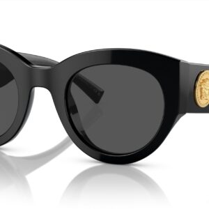 Versace Woman Sunglasses Black Frame, Dark Grey Lenses, 51MM