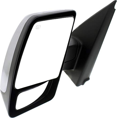 Kool Vue Driver Side Power Heated Mirror for Nissan NV2500 NV3500 NV1500 2012-2021 Manual Fold With Spotter Glass; Without Signal Light Chrome