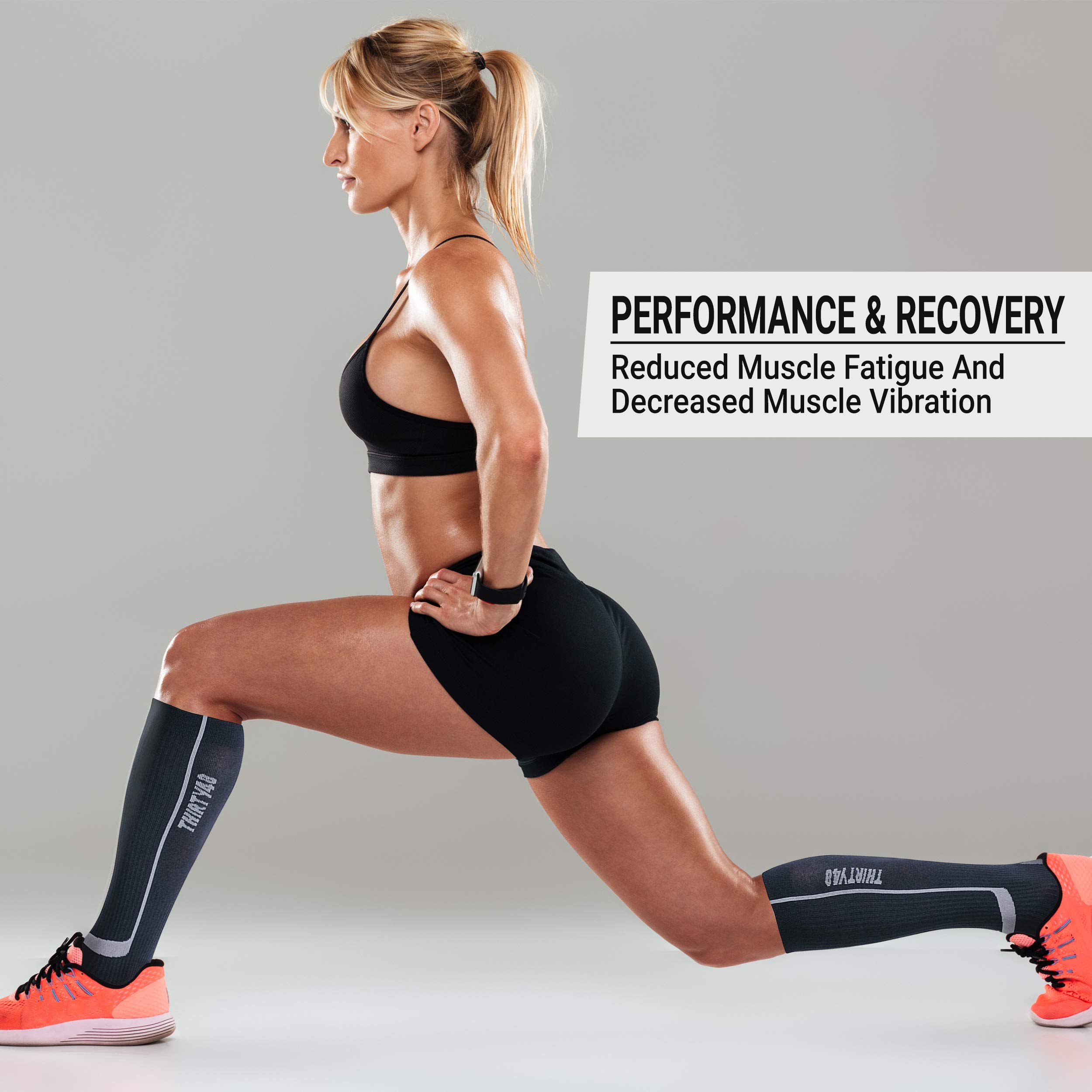 Thirty48 Elite Compression Socks Women & Men Graduated 20-30mmHg for Running, Athletic, Flight Sock - Performance & Recovery