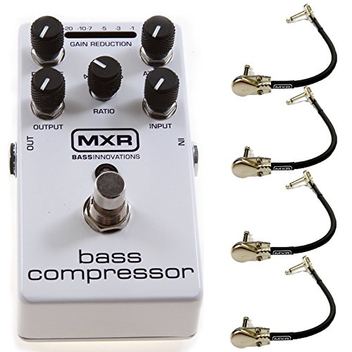 MXR M87 Bass Compressor Effects Pedal with True Bypass BUNDLED WITH 4 Pack of Hosa CFS-106 6-Inch Guitar Patch Cables