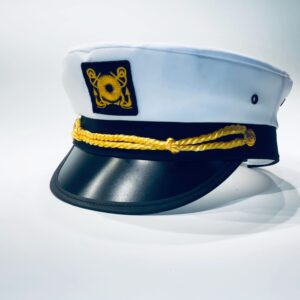 A Dash of Chic CUSTOM TEXT Captain Hat Name Gift for Skipper Sailor Boating Adjustable