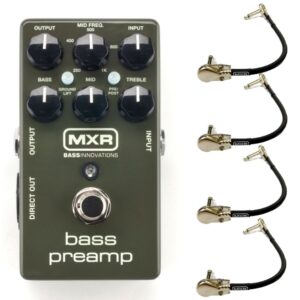 mxr m81 bass preamp effects pedal bundle with 4 mxr right angle patch cables