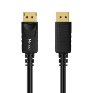 Moread DisplayPort to DisplayPort Cable, 6 Feet, 2 Pack, Gold-Plated Display Port Cable (4K@60Hz, 2K@144Hz) DP Cable Compatible with Computer, Desktop, Laptop, PC, Monitor, Projector - Black