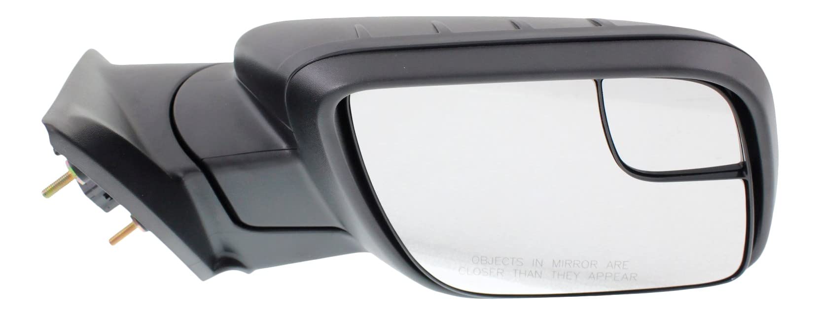 Kool Vue Passenger Side Power Non-Heated Mirror for Ford Explorer 2011-2015 Manual Fold With Spotter Glass; Without Signal Light, Memory & Puddle Lamp Textured