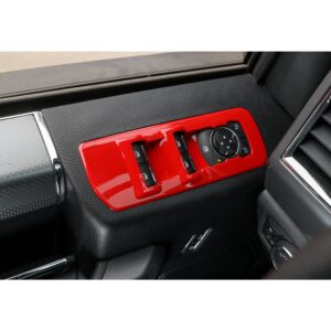 Voodonala Red Window Lift Panel Switch Covers for 2015 2016 2017 2018 2019 2020 Ford F150(4pcs/Set)