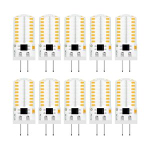 TIANZHILANSKY Pack 10 Mini G4 LED Bulb Dimmable 110V 120V 2.6W 280 Lumens 64pcs Silicone Lamp Equivalent to 20W Halogen Bulb Replacement Warm White 2700K-3200K 3000K Home Lighting