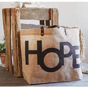 Huge HOPE Religious Quote Jute Beach Tote Bag Shopping Gym Market Weekend Travel