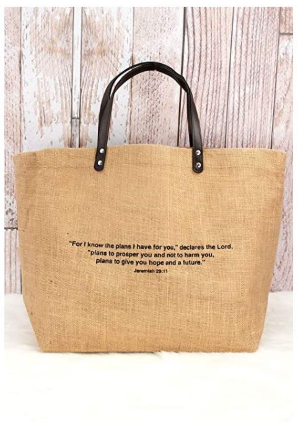 Huge HOPE Religious Quote Jute Beach Tote Bag Shopping Gym Market Weekend Travel