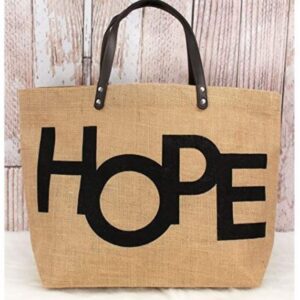 Huge HOPE Religious Quote Jute Beach Tote Bag Shopping Gym Market Weekend Travel