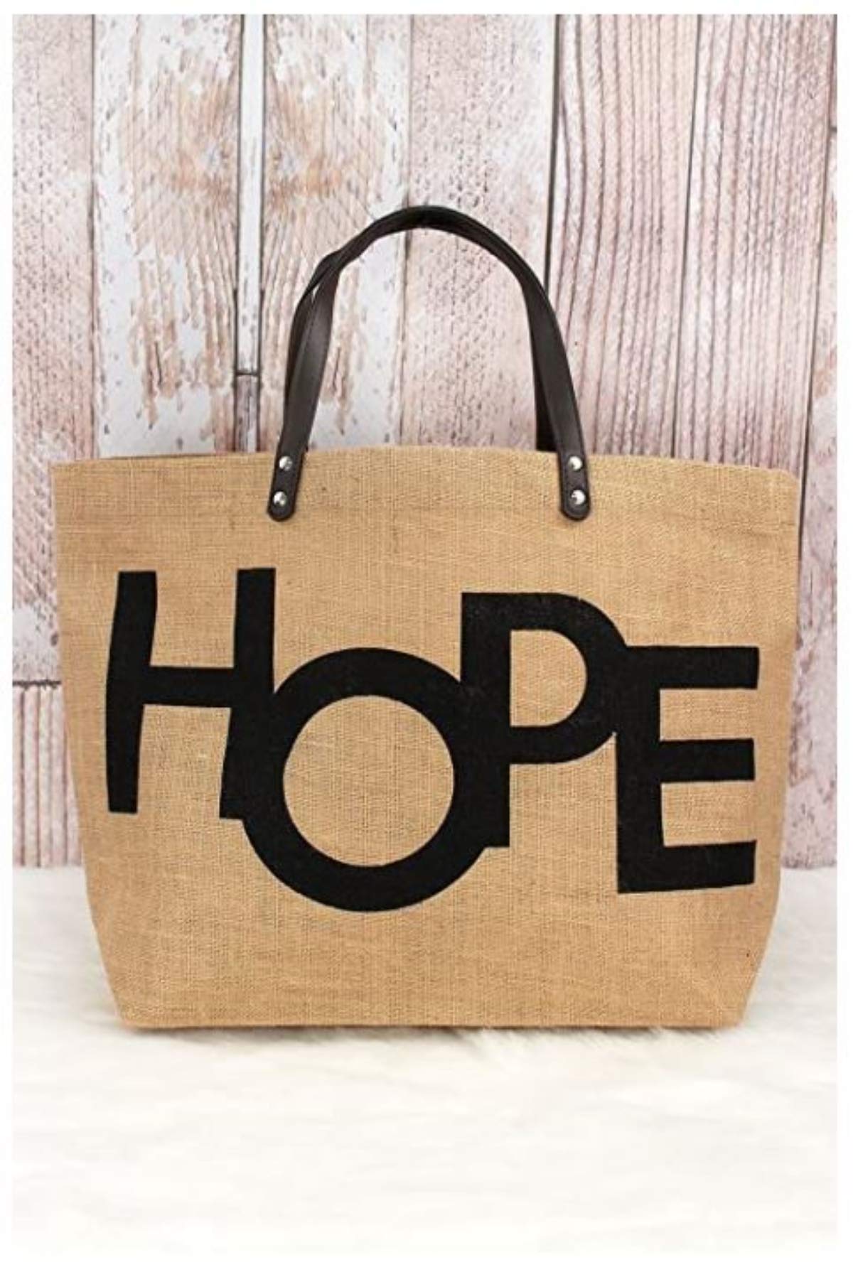 Huge HOPE Religious Quote Jute Beach Tote Bag Shopping Gym Market Weekend Travel