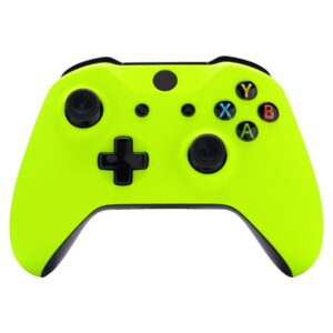 eXtremeRate Soft Touch Lime Yellow Front Housing Shell Faceplate, Comfortable Soft Grip Replacement Kit Cover for Xbox One S X Wireless Controller Model 1708 - Controller NOT Included