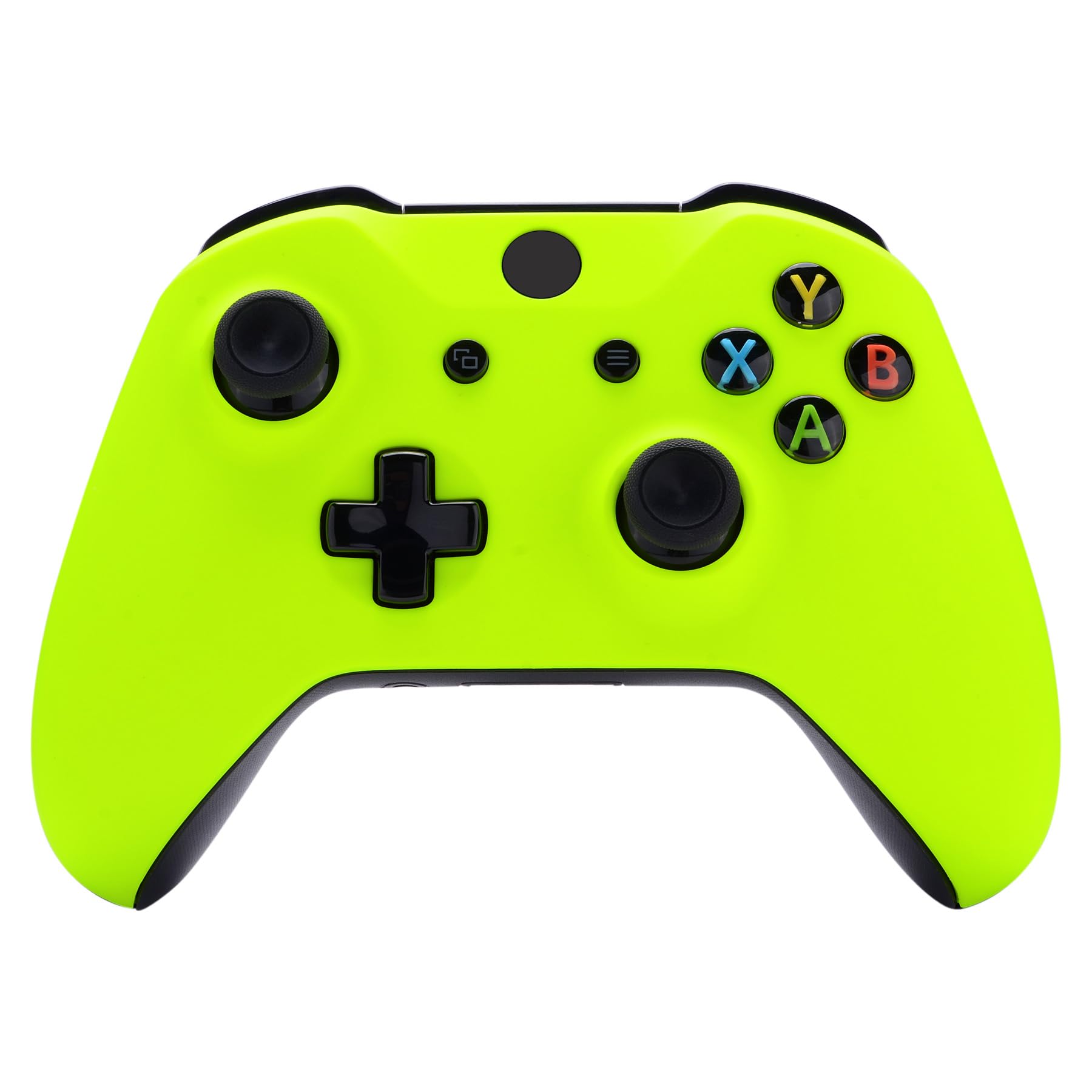 eXtremeRate Soft Touch Lime Yellow Front Housing Shell Faceplate, Comfortable Soft Grip Replacement Kit Cover for Xbox One S X Wireless Controller Model 1708 - Controller NOT Included