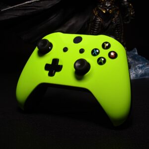 eXtremeRate Soft Touch Lime Yellow Front Housing Shell Faceplate, Comfortable Soft Grip Replacement Kit Cover for Xbox One S X Wireless Controller Model 1708 - Controller NOT Included