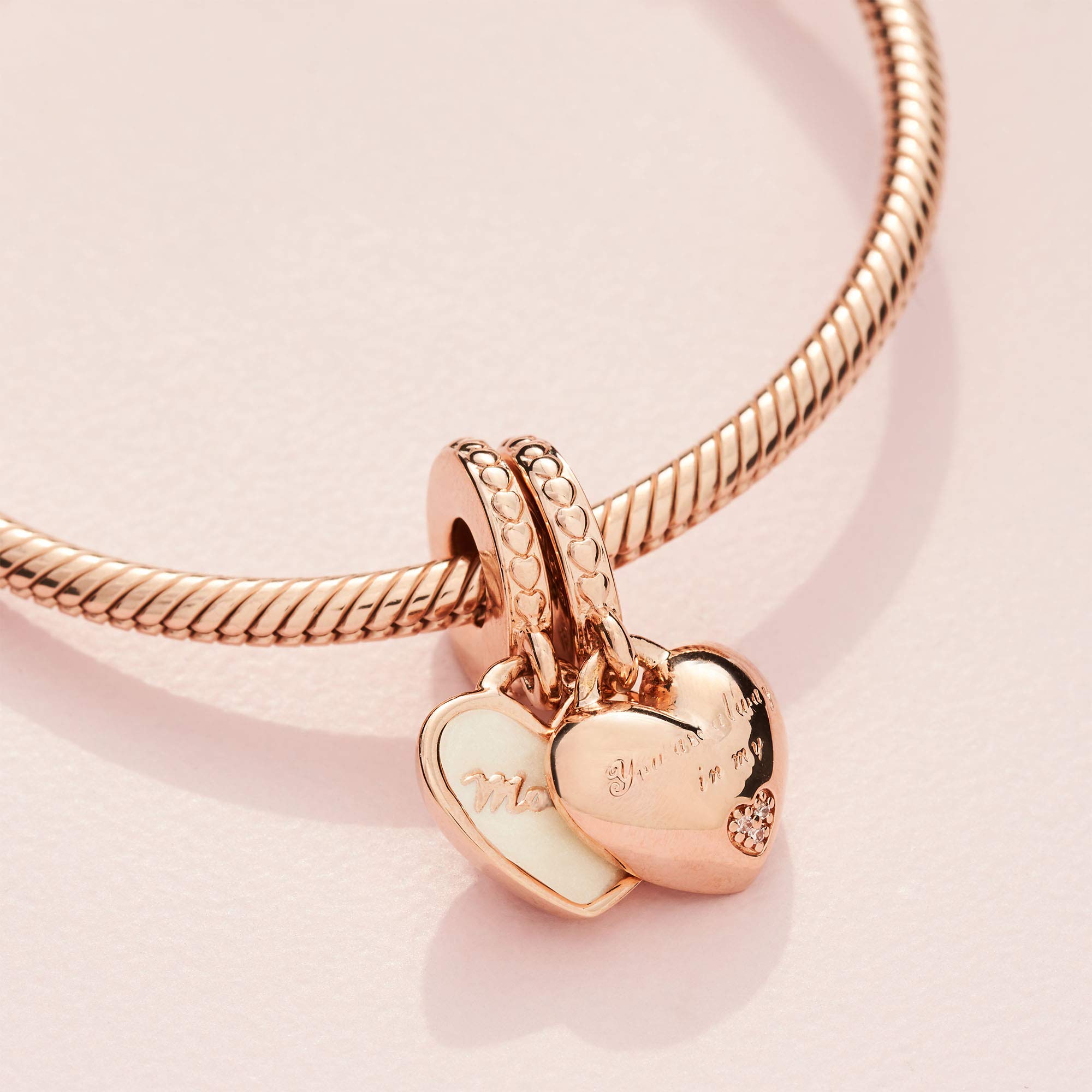 PANDORA Mother & Daughter Hearts, Silver Enamel