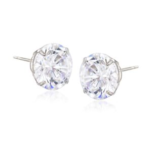 Ross-Simons 8.00 ct. t.w. CZ Stud Earrings in 14kt White Gold