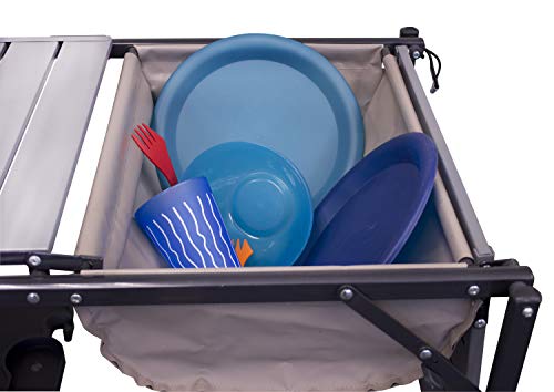 GCI OUTDOOR Master Cook Station | Portable Folding Kitchen Table with Soft Shell Sink, Heat Resistant Tabletop & Telescoping Lanter Pole, Perfect for Camping Trips