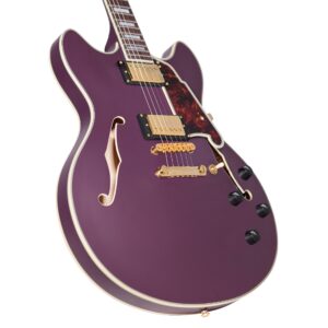 D'Angelico Deluxe DC Semi-Hollow Electric Guitar - Matte Plum