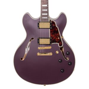 D'Angelico Deluxe DC Semi-Hollow Electric Guitar - Matte Plum