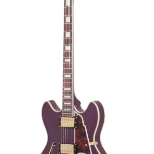 D'Angelico Deluxe DC Semi-Hollow Electric Guitar - Matte Plum