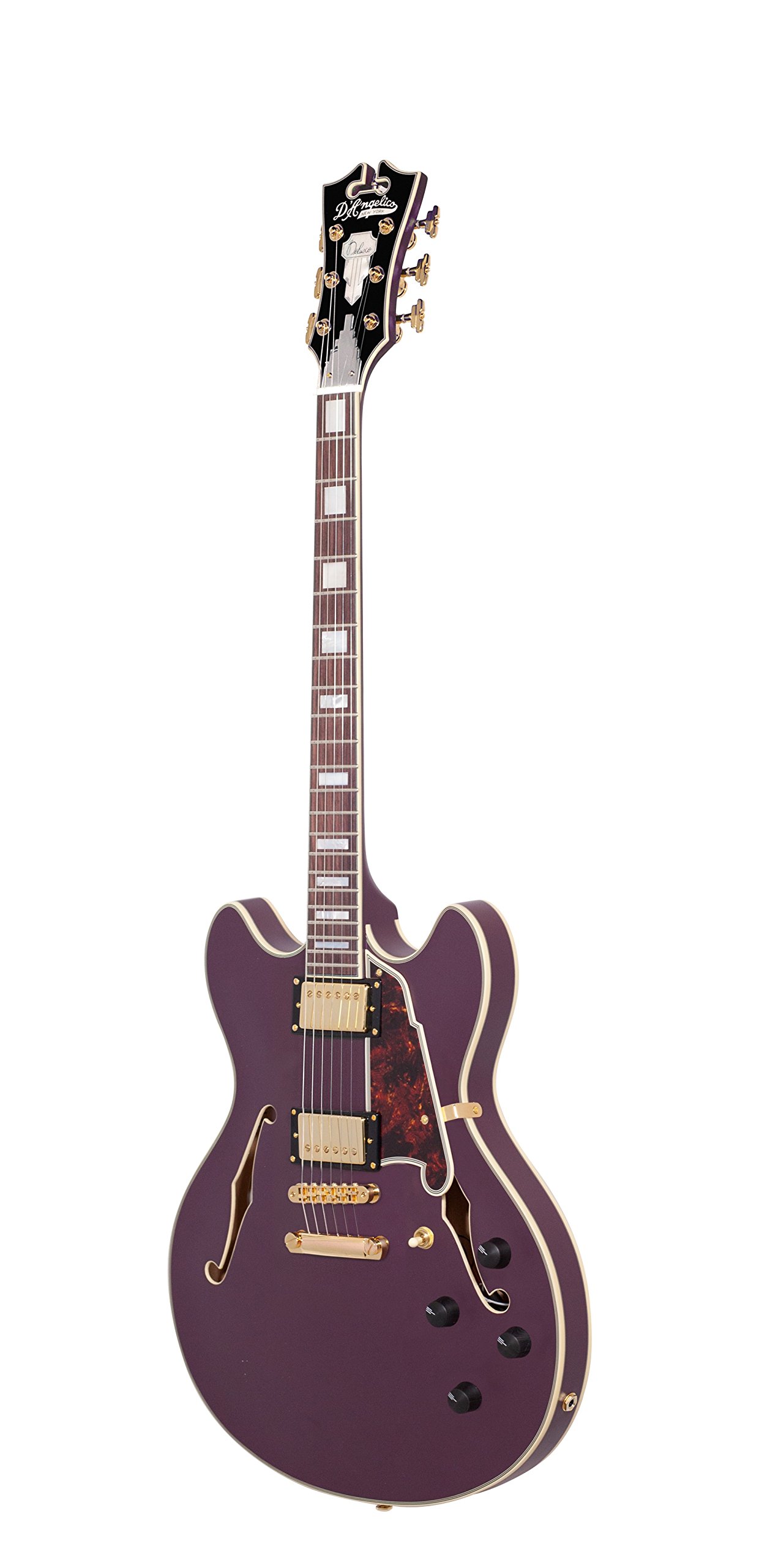 D'Angelico Deluxe DC Semi-Hollow Electric Guitar - Matte Plum