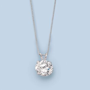 Ross-Simons 4.00 Carat CZ Solitaire Necklace in 14kt White Gold. 18 inches