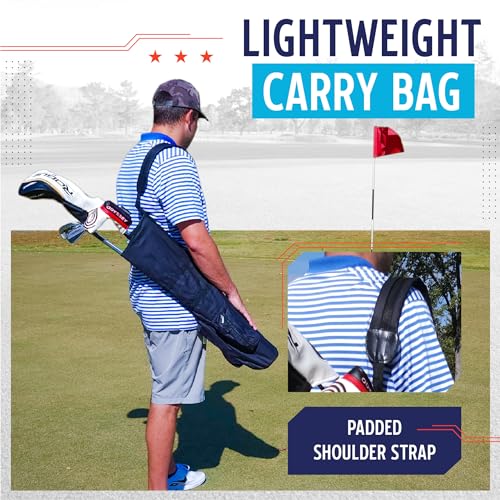 Murray Sporting Goods Golf Sunday Bag | Black Lightweight Travel Carry Sunday Golf Bag with Cushioned Shoulder Strap for Driving Range Practice Easy Transport - for Beginners, Youth, Adult or Seniors