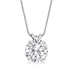 Ross-Simons 3.00 Carat CZ Solitaire Necklace in 14kt White Gold. 18 inches