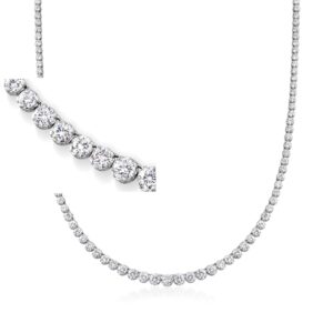 ross-simons 22.00 ct. t.w. graduated cz tennis necklace in sterling silver. 20 inches