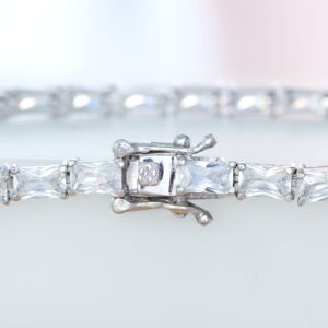 Ross-Simons 7.50 ct. t.w. Baguette CZ Tennis Bracelet in Sterling Silver. 7 inches