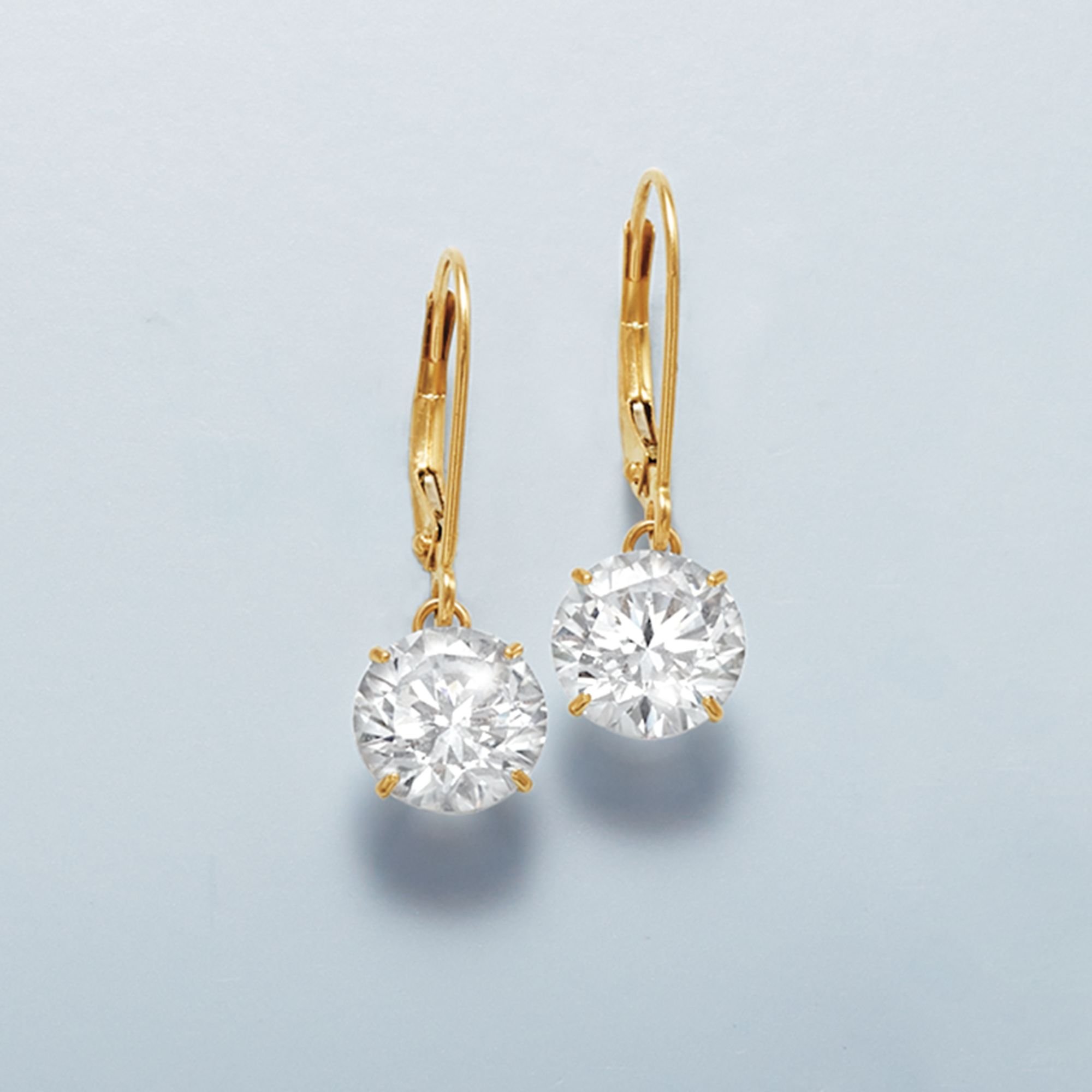 Ross-Simons 4.00 ct. t.w. CZ Drop Earrings in 14kt Yellow Gold