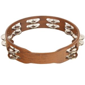 sawtooth 10" tambourine, dark stain