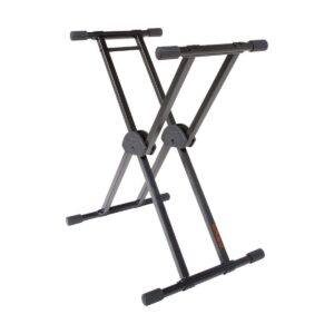 roland ks-20x spring loaded electronic keyboard stand, double brace , black