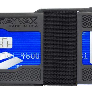 Trayvax Armored Summit Wallet, RFID Front Pocket Metal Credit Card Holder with Money Clip, Slim Minimalist Wallet for Men and Women, Shadow Black