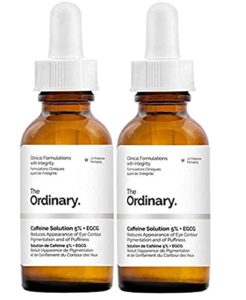 2 pack of the ordinary caffeine solution 5% + egcg (30ml): reduces appearance of eye contour pigmentation and puffiness