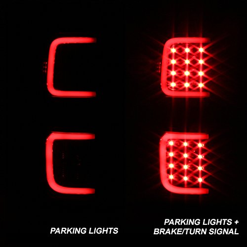 AKKON - For 2009-2014 Ford F150 Pickup Truck Black LED Tube Tail Lights Brake Lamps Left and Right Pair Set