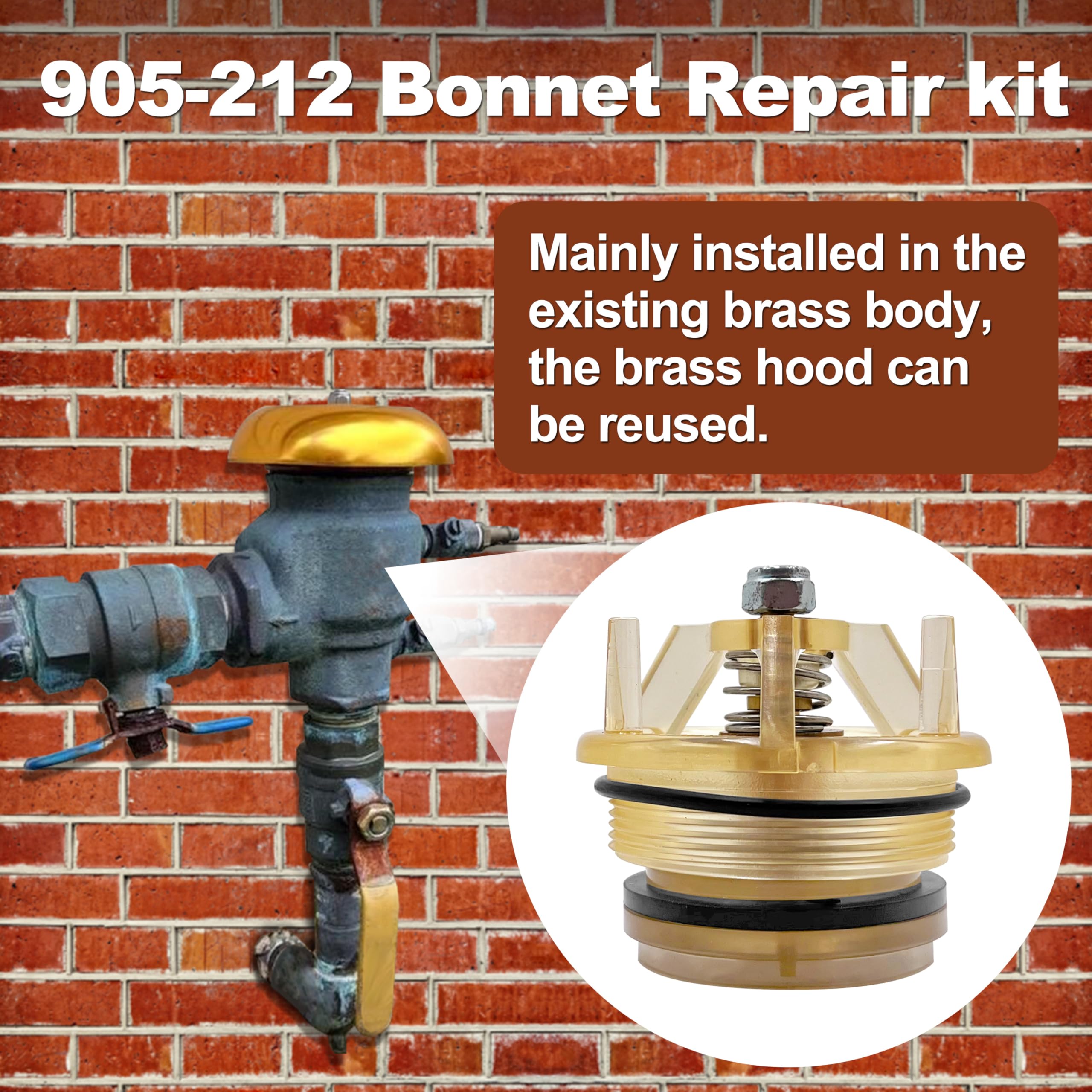 905-212 Bonnet Repair kit Replacement for Febco #765 PVB 1" & 1-1/4" Vacuum Breakers & Back Flow Preventer