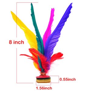 Baitaihem Kick Shuttlecock Chinese Jianzi Colorful Feather Foot Sports Outdoor Game (Style-B, 6 Pack)