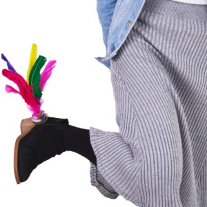 Baitaihem Kick Shuttlecock Chinese Jianzi Colorful Feather Foot Sports Outdoor Game (Style-B, 6 Pack)