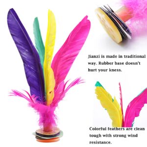 Baitaihem Kick Shuttlecock Chinese Jianzi Colorful Feather Foot Sports Outdoor Game (Style-B, 6 Pack)